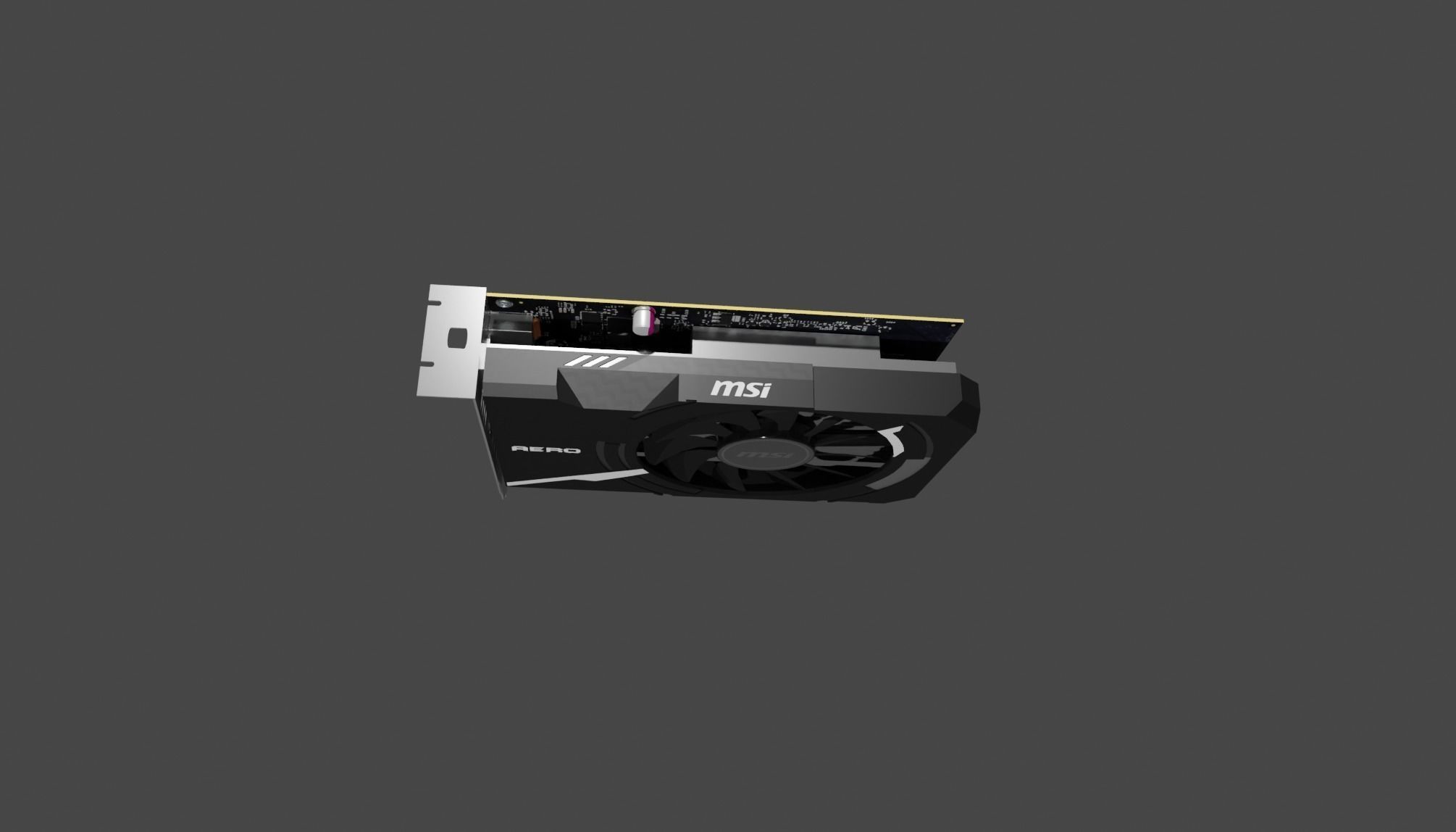 MSI Aero ITX NVIDIA GT 1030 Graphics card Free low-poly 3D model_1