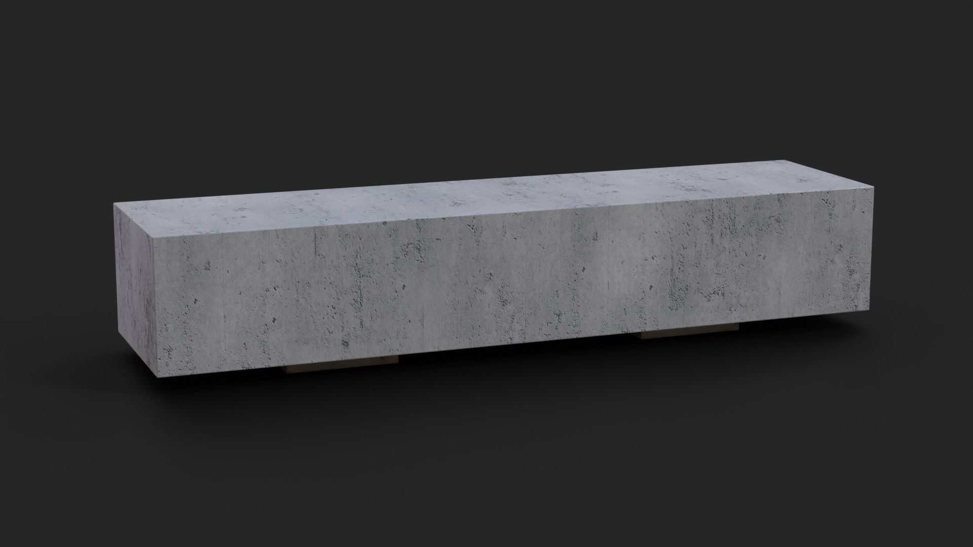 Collection of two Concrete benches Low-Poly  Low-poly 3D model_8