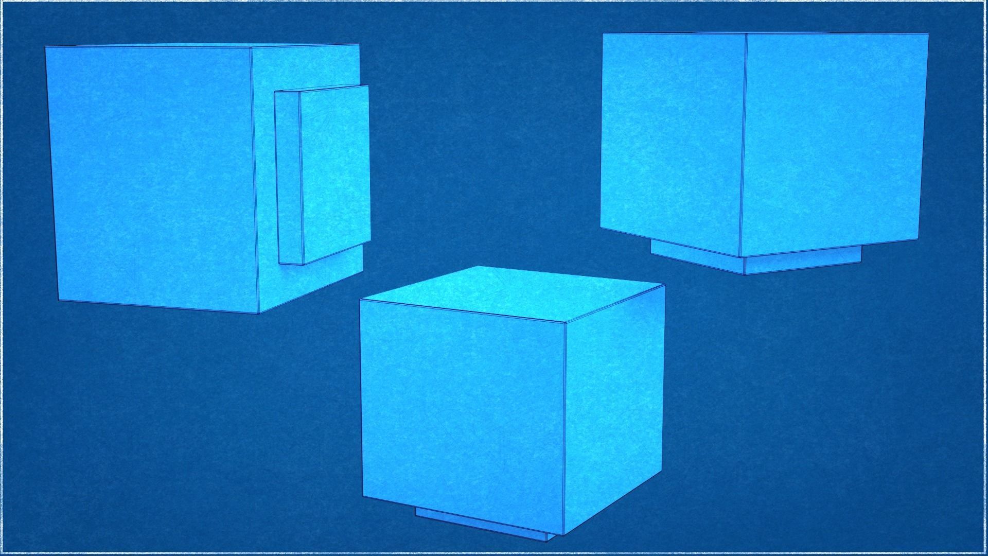 Collection of two Concrete benches Low-Poly  Low-poly 3D model_9