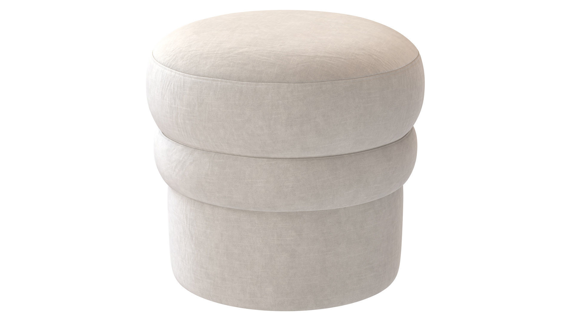  LIFE INTERIORS COLLECTION Monet Ottoman round pouf 3D model_4