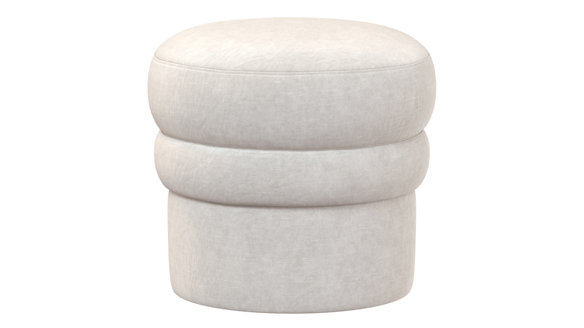  LIFE INTERIORS COLLECTION Monet Ottoman round pouf 3D model_1