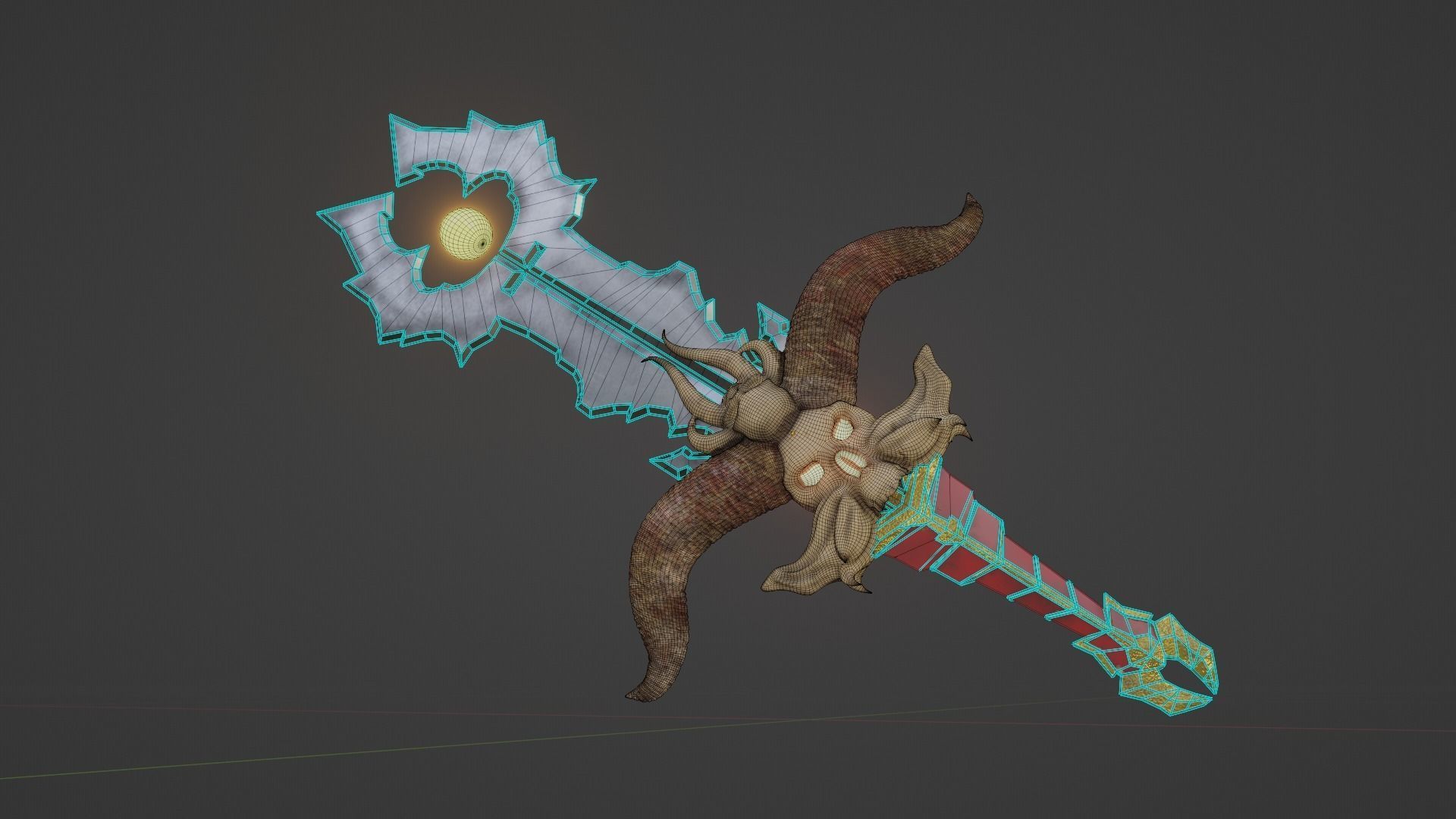 Fantasy Sword Low-poly 3D model_5