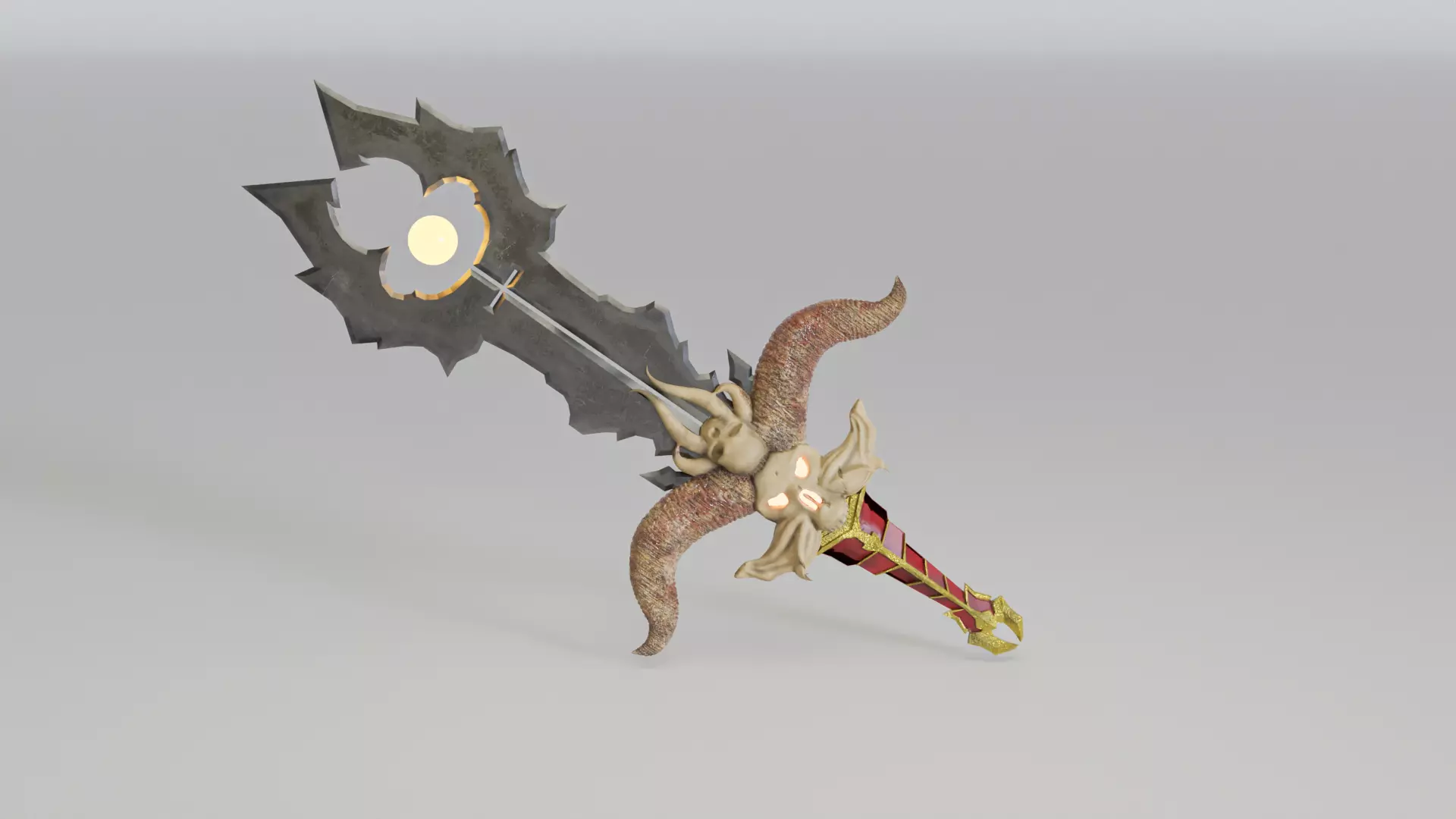 Fantasy Sword Low-poly 3D model_0