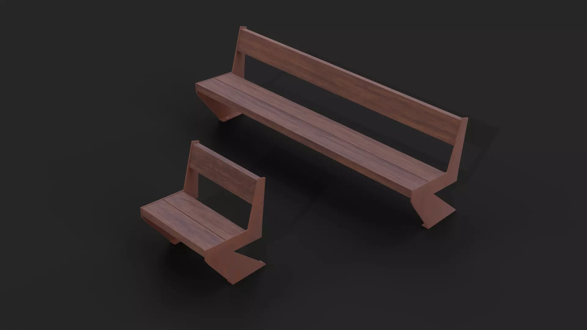 Collection of two Mediterraneo benches Low-Poly  Low-poly 3D model_0