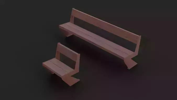 Collection of two Mediterraneo benches Low-Poly  Low-poly 3D model