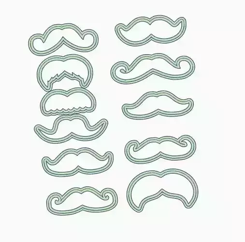 SET X 11 CORTANTES BIGOTES PAPA PADRE DIA DEL PADRE DAY DAD 3D print model
