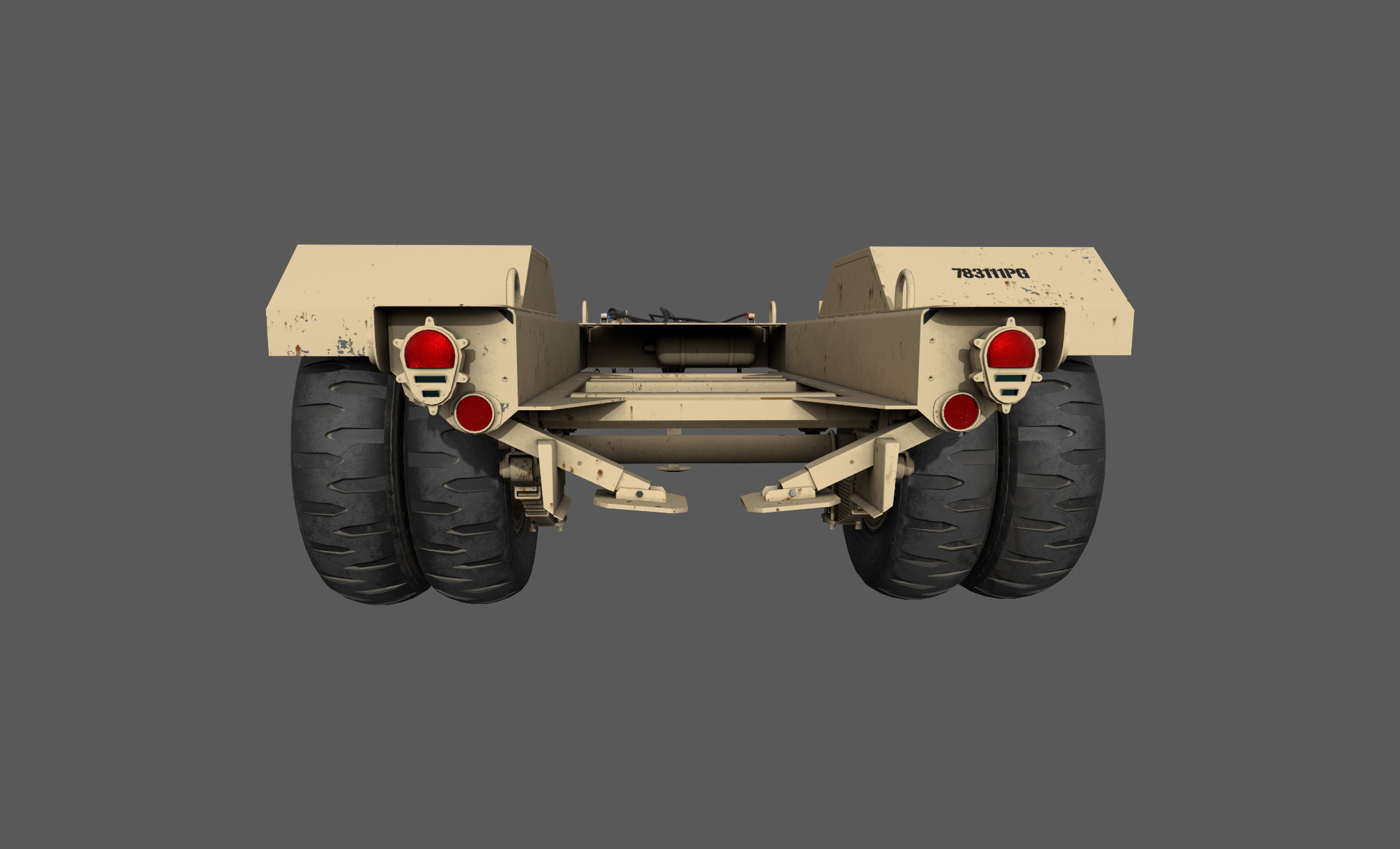 Power Generator Trailer  Low-poly 3D model_8