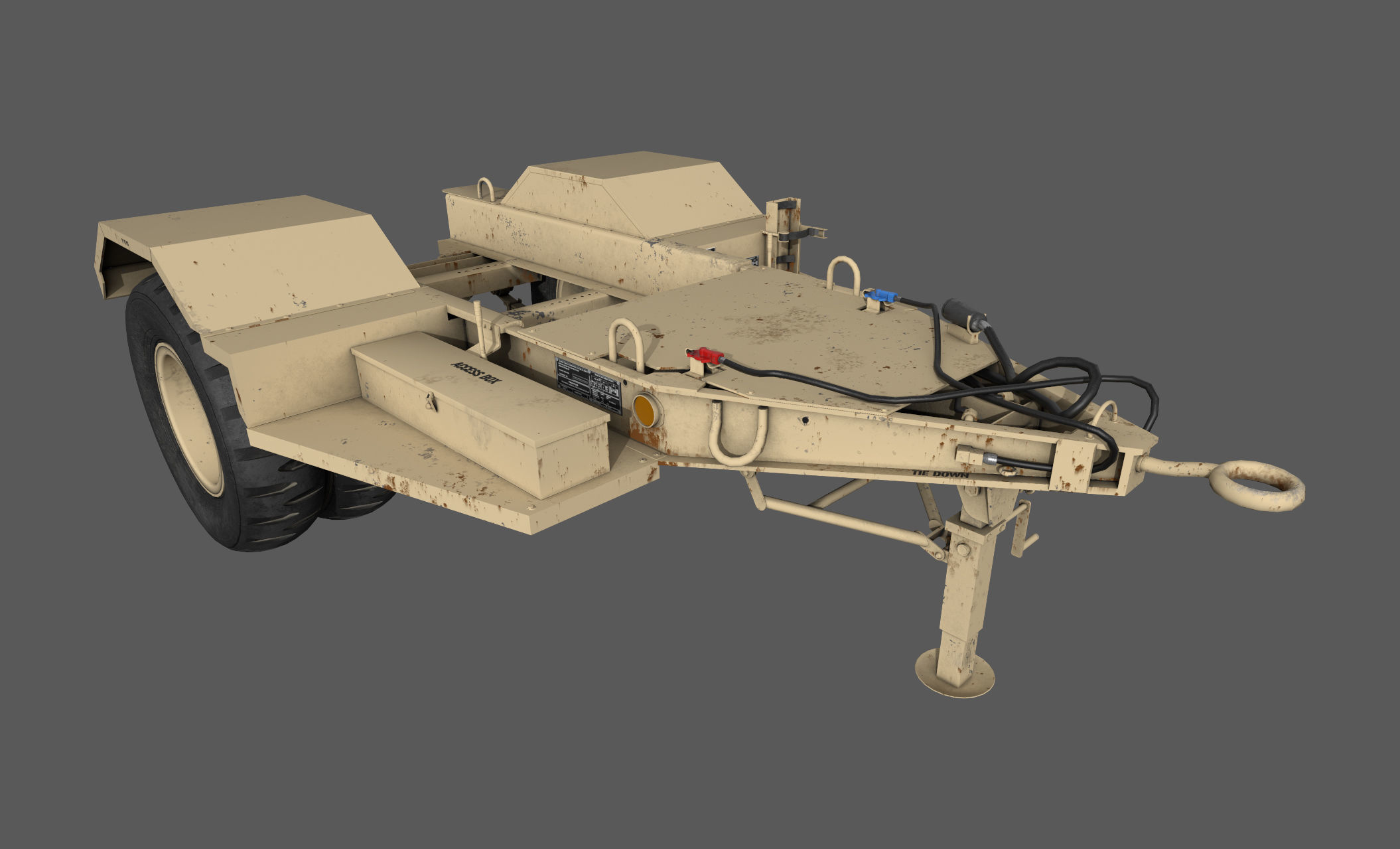 Power Generator Trailer  Low-poly 3D model_10