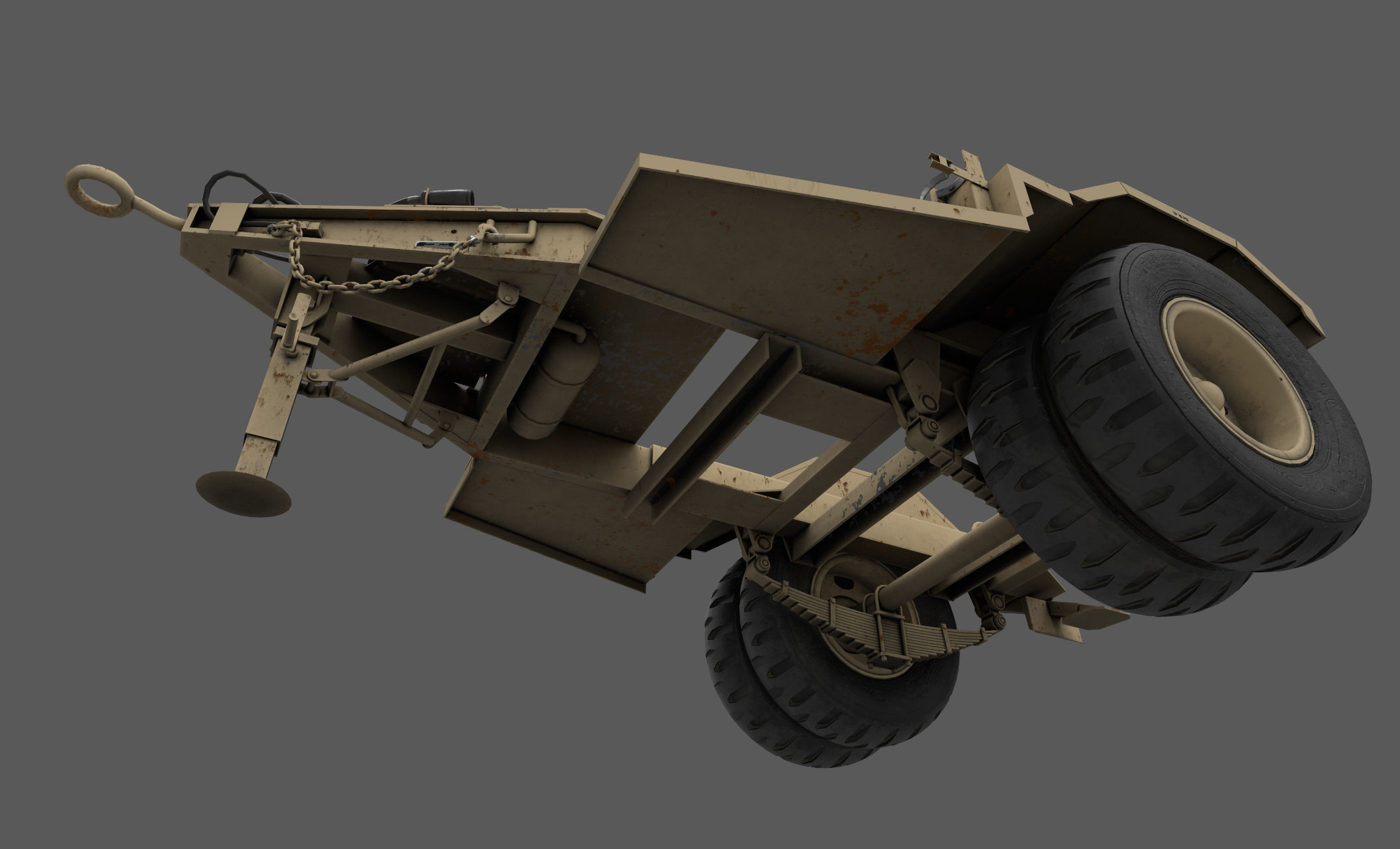Power Generator Trailer  Low-poly 3D model_11