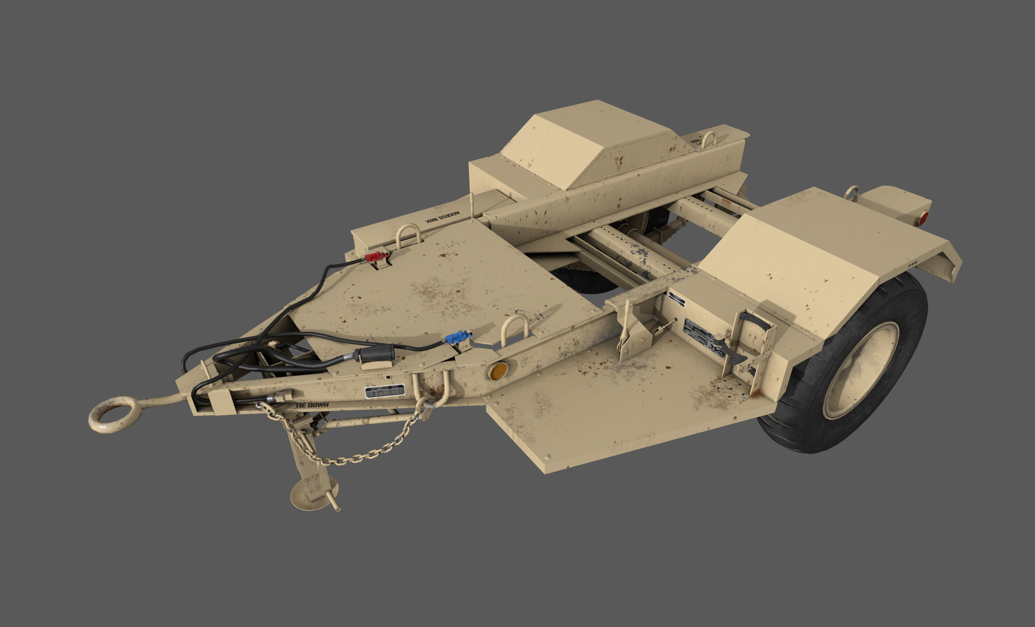Power Generator Trailer  Low-poly 3D model_9