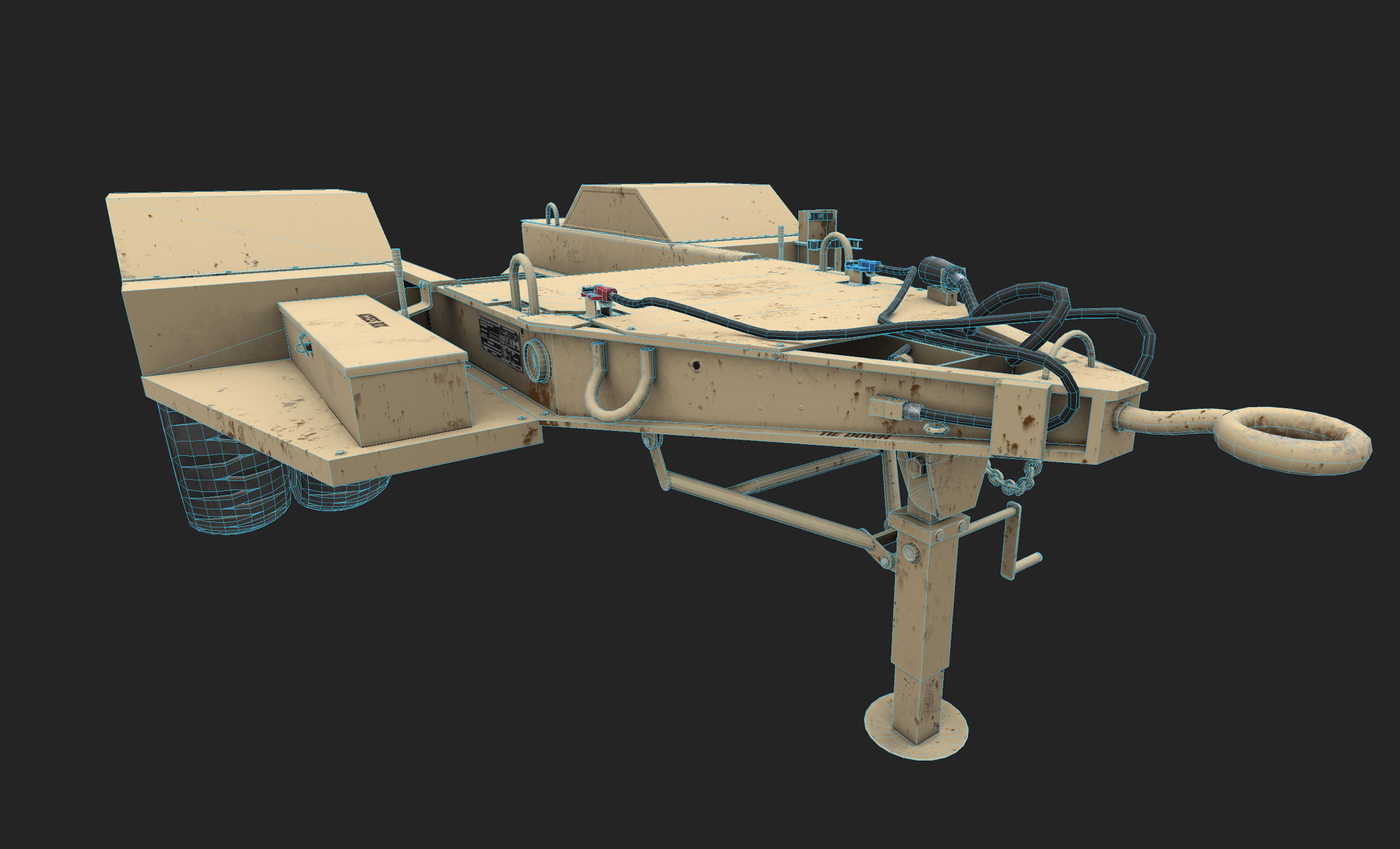 Power Generator Trailer  Low-poly 3D model_13