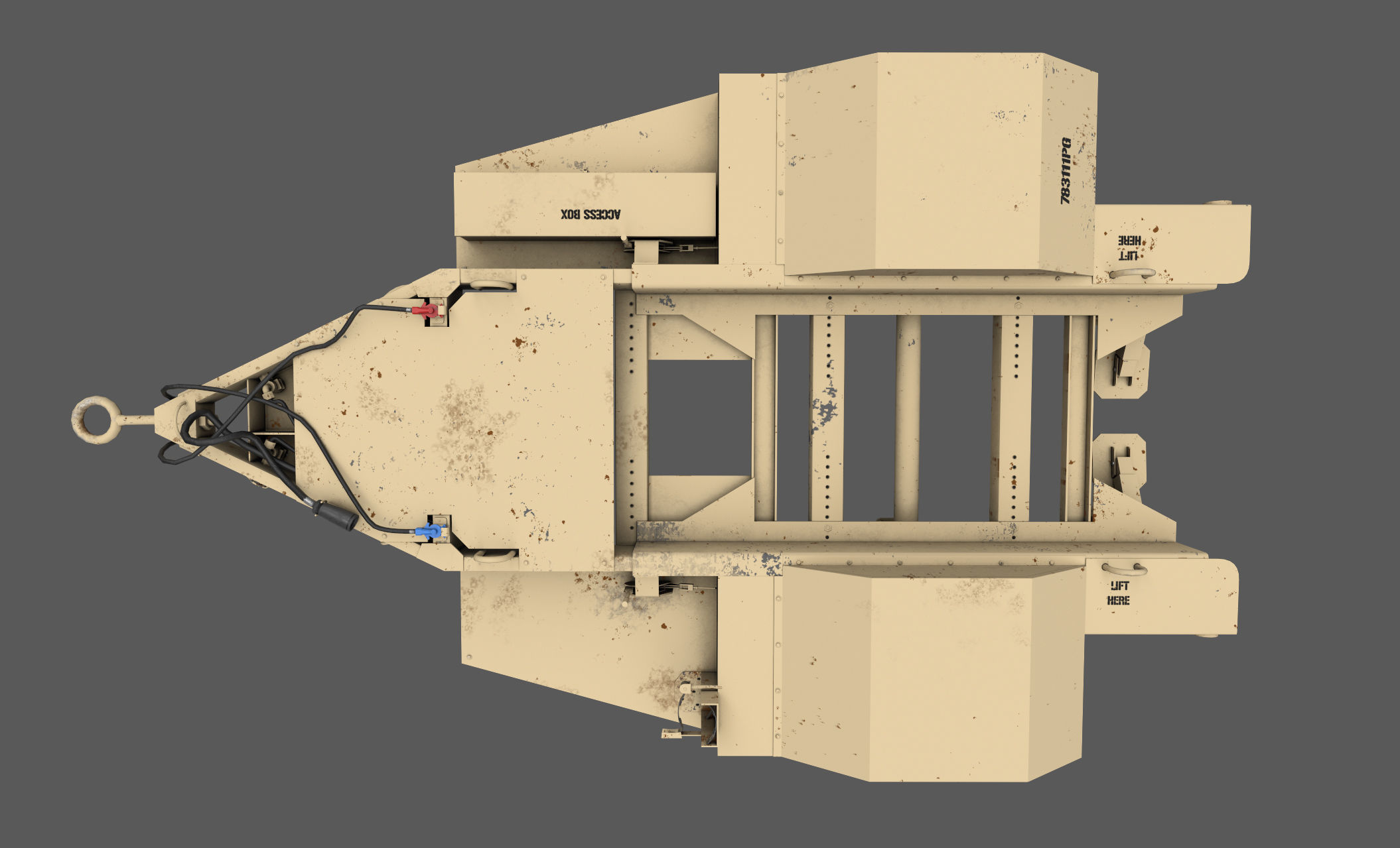 Power Generator Trailer  Low-poly 3D model_2