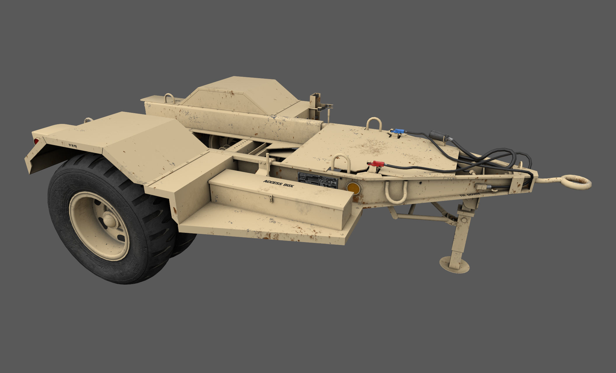 Power Generator Trailer  Low-poly 3D model_7