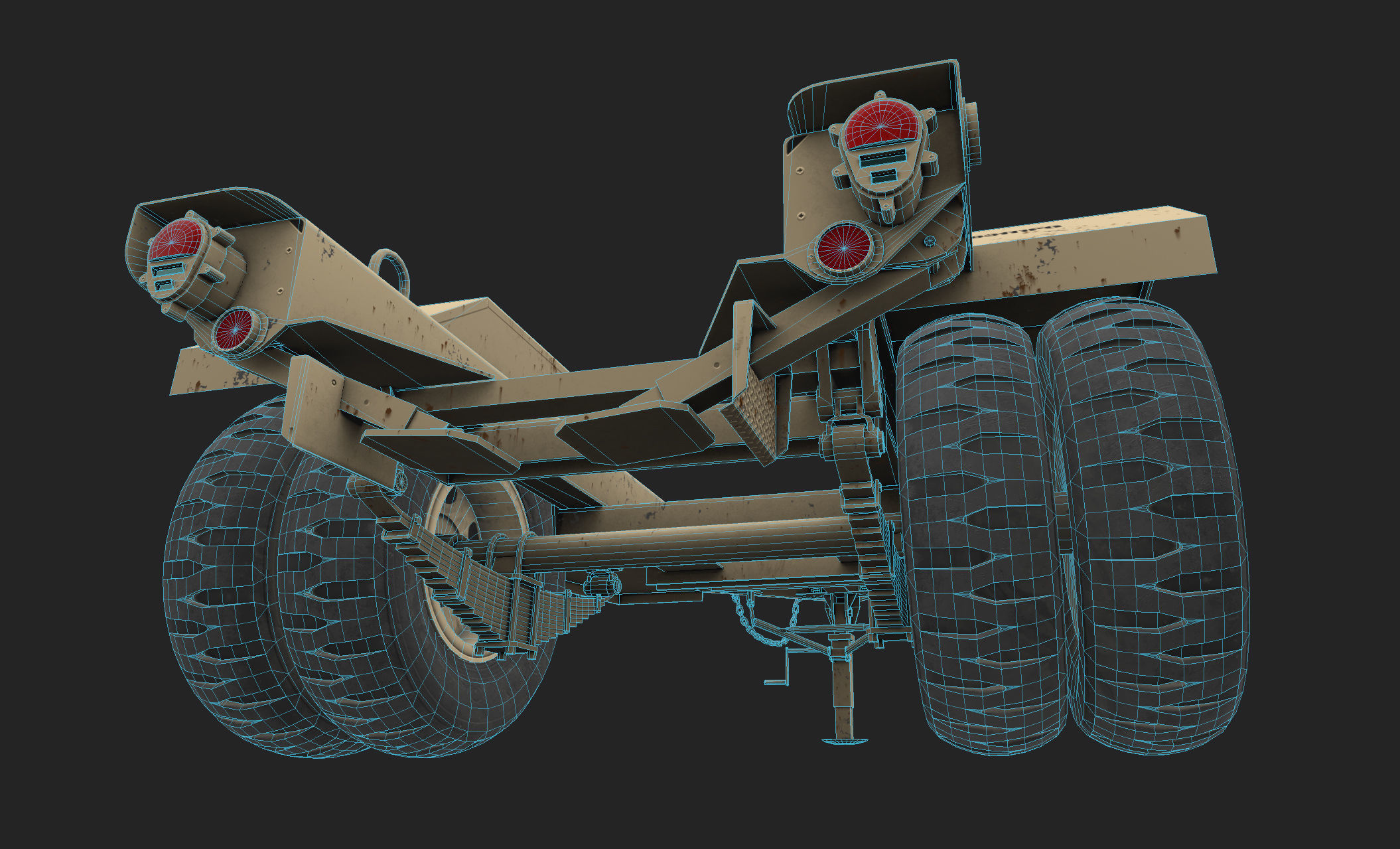 Power Generator Trailer  Low-poly 3D model_12
