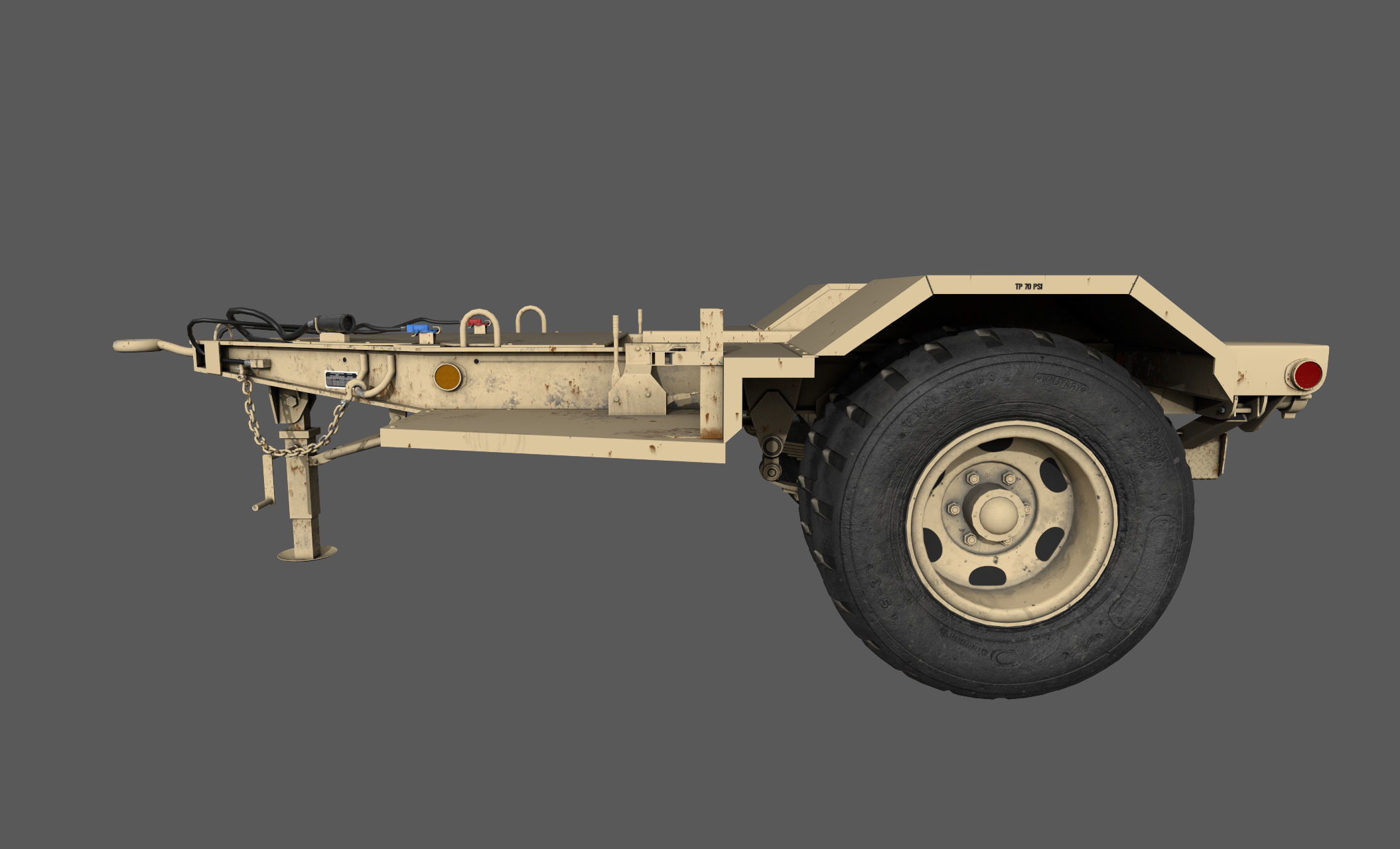 Power Generator Trailer  Low-poly 3D model_5