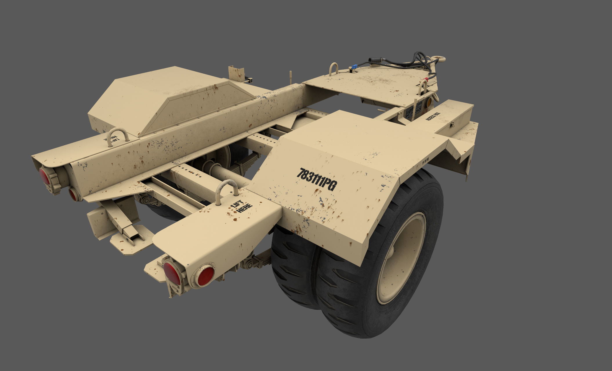 Power Generator Trailer  Low-poly 3D model_6