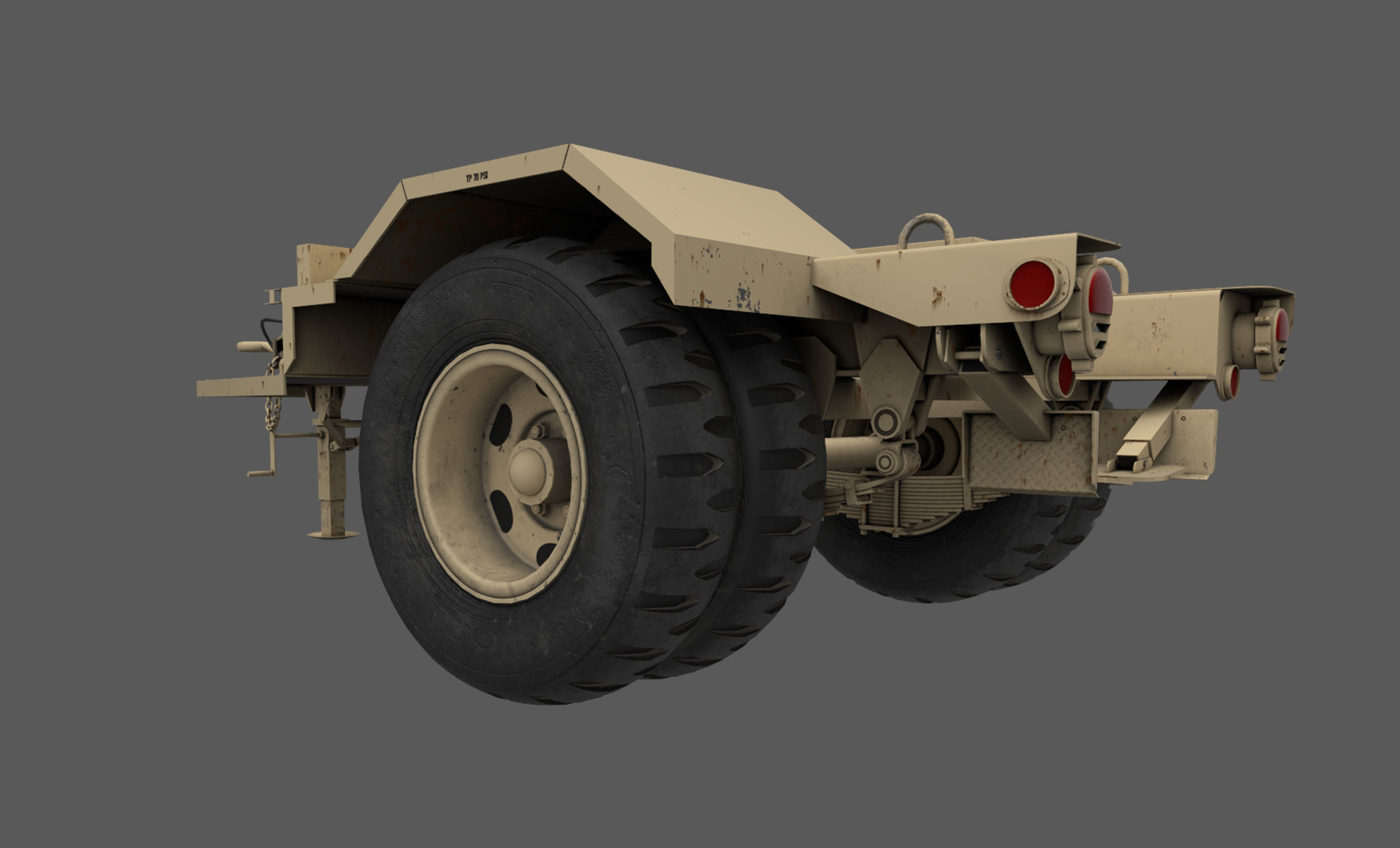 Power Generator Trailer  Low-poly 3D model_3