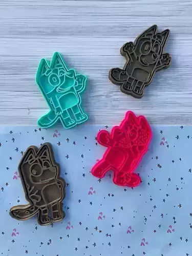 SET X 4 CORTANTES BLUEY FAMILY FAMILIA COOKIES