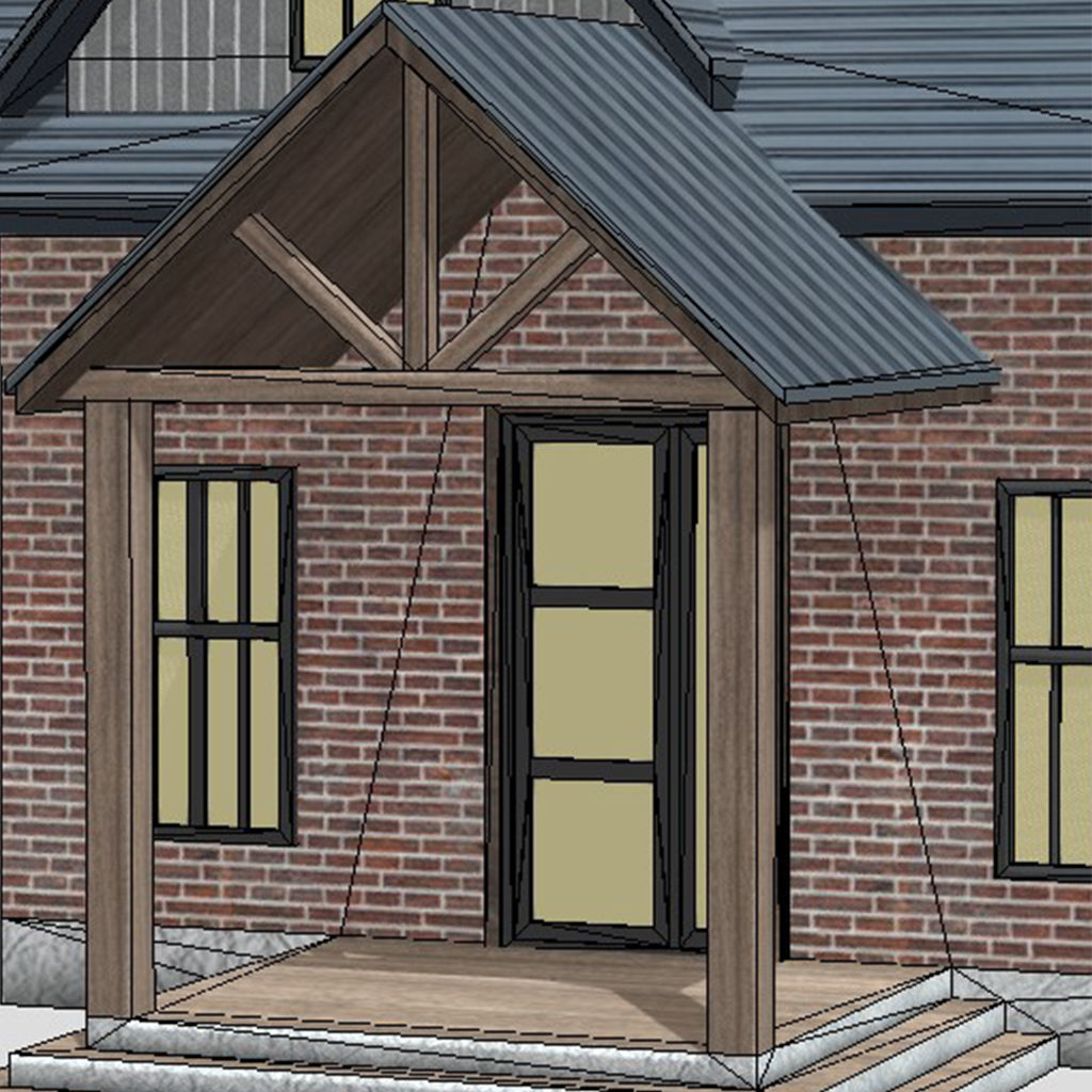 American Style Cottage - Town House Model Low-poly 3D model_7