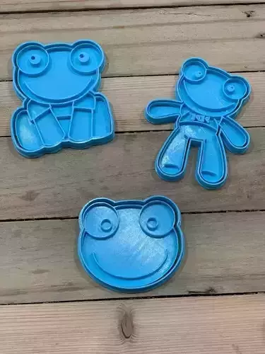 SET X 3 CORTANTES SAPO PEPE COOKIES GALLETITAS GALLETAS 3D print model