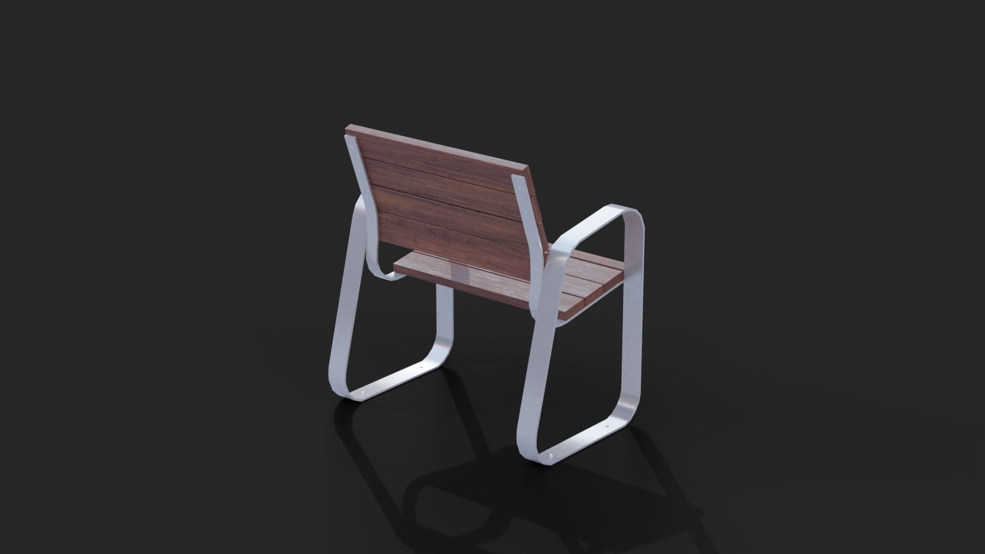 Collection of two Marina benches Low-Poly Low-poly 3D model_4