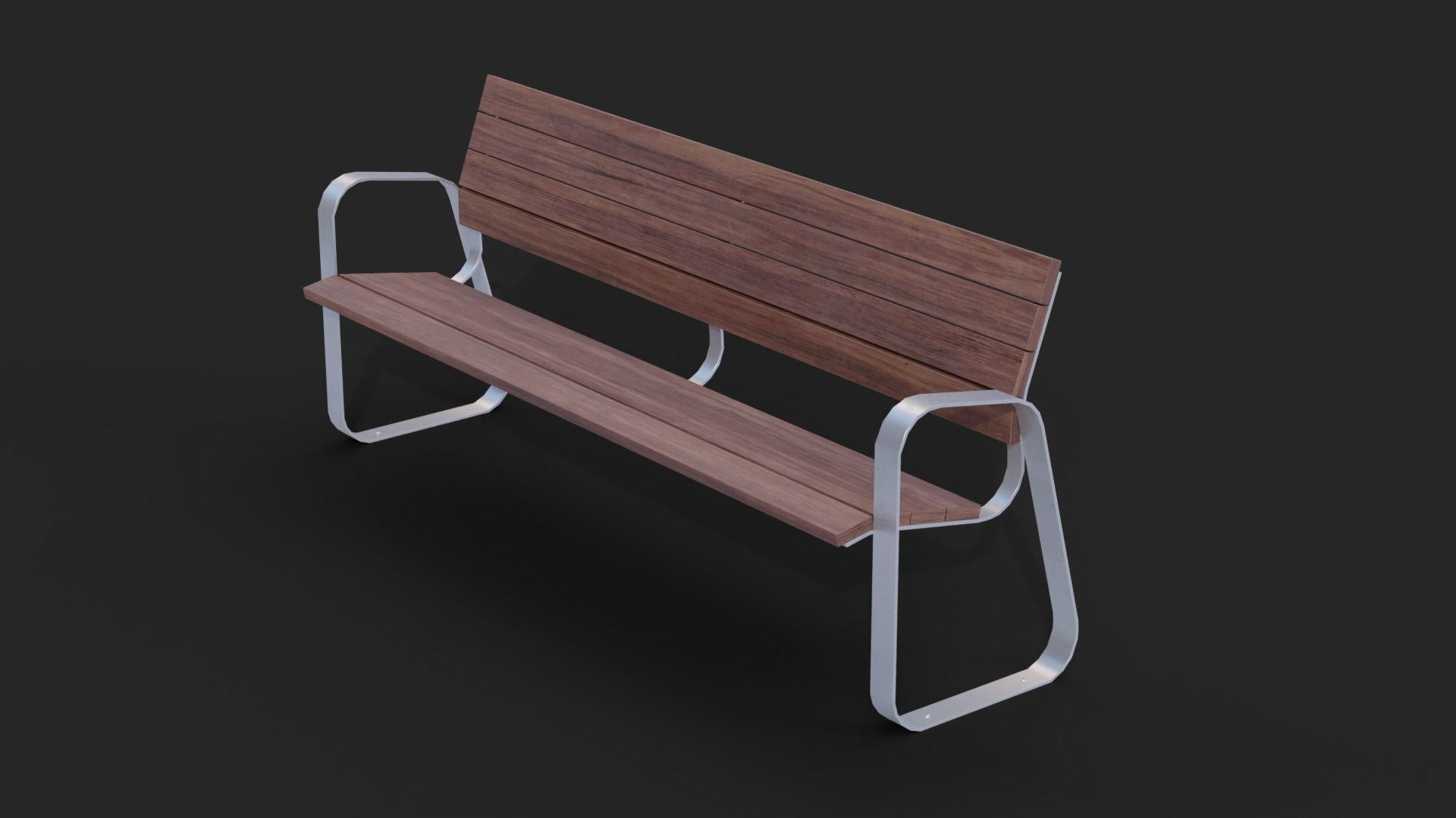 Collection of two Marina benches Low-Poly Low-poly 3D model_6