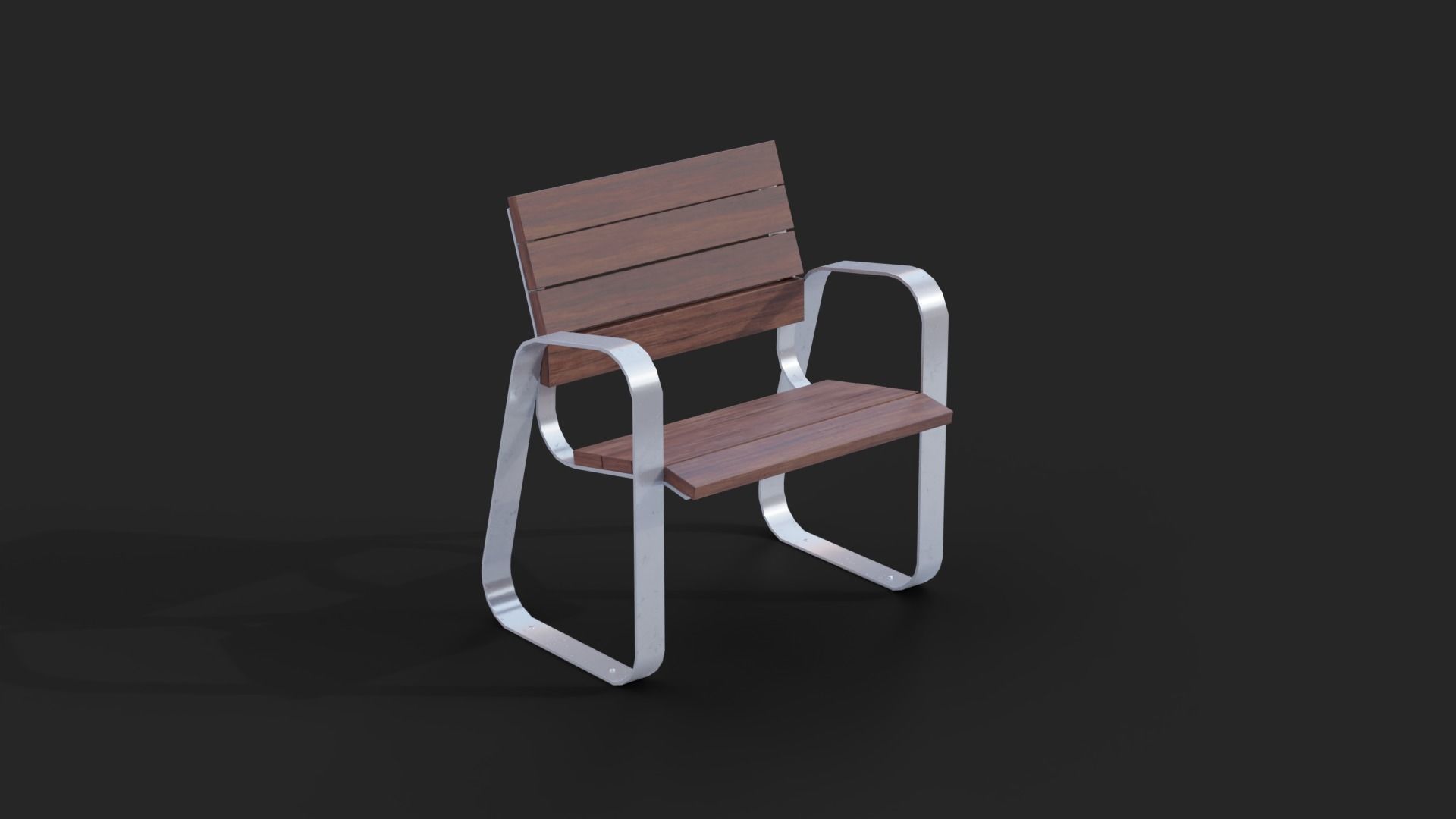 Collection of two Marina benches Low-Poly Low-poly 3D model_1
