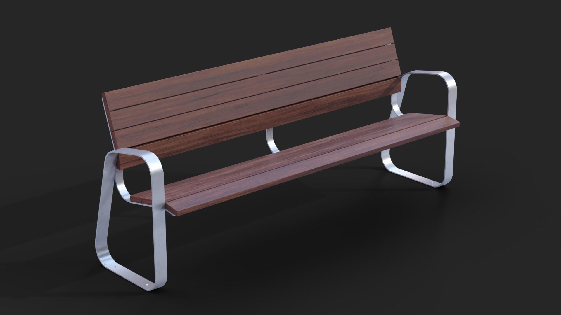 Collection of two Marina benches Low-Poly Low-poly 3D model_5
