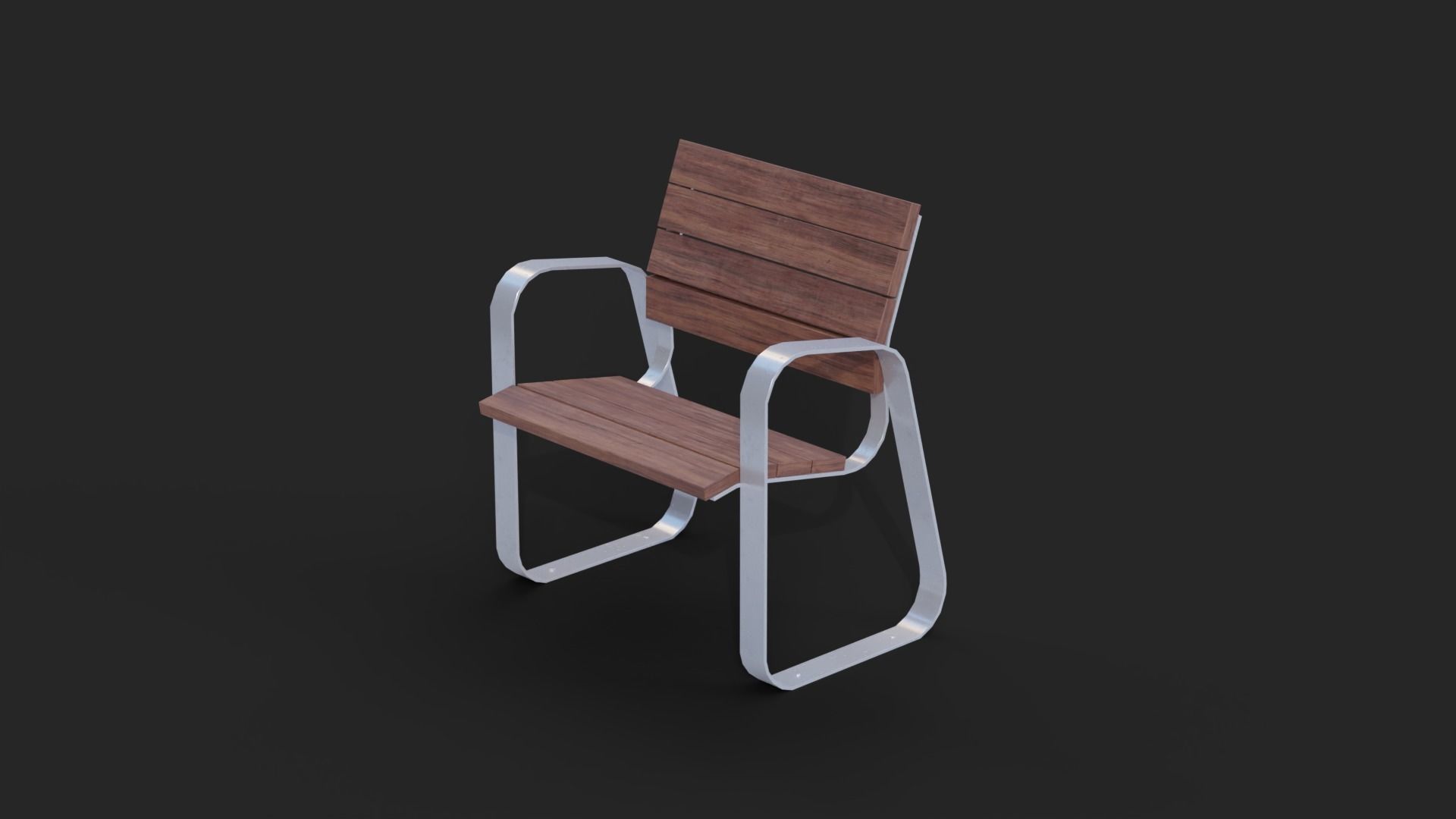 Collection of two Marina benches Low-Poly Low-poly 3D model_2