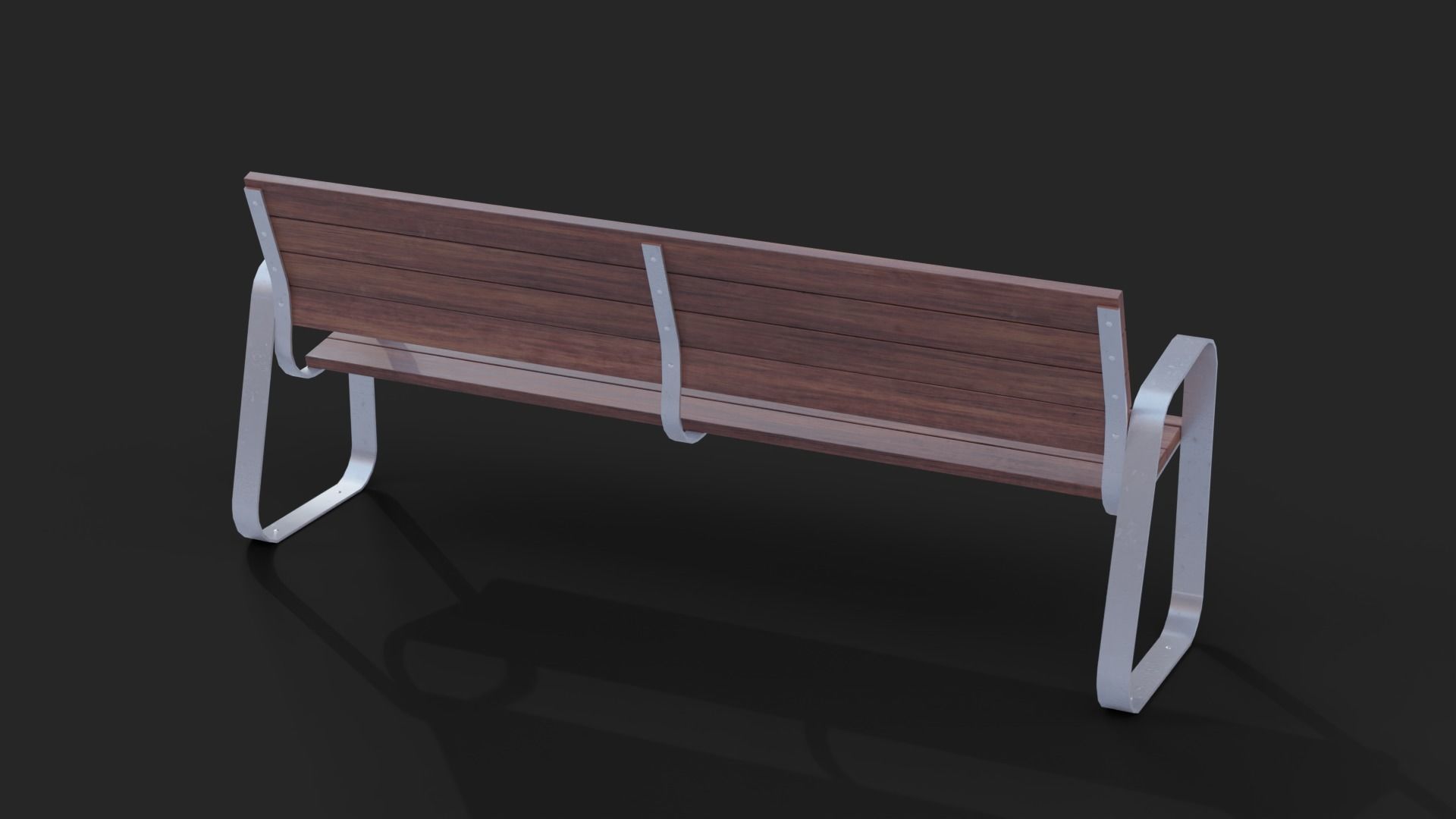 Collection of two Marina benches Low-Poly Low-poly 3D model_8