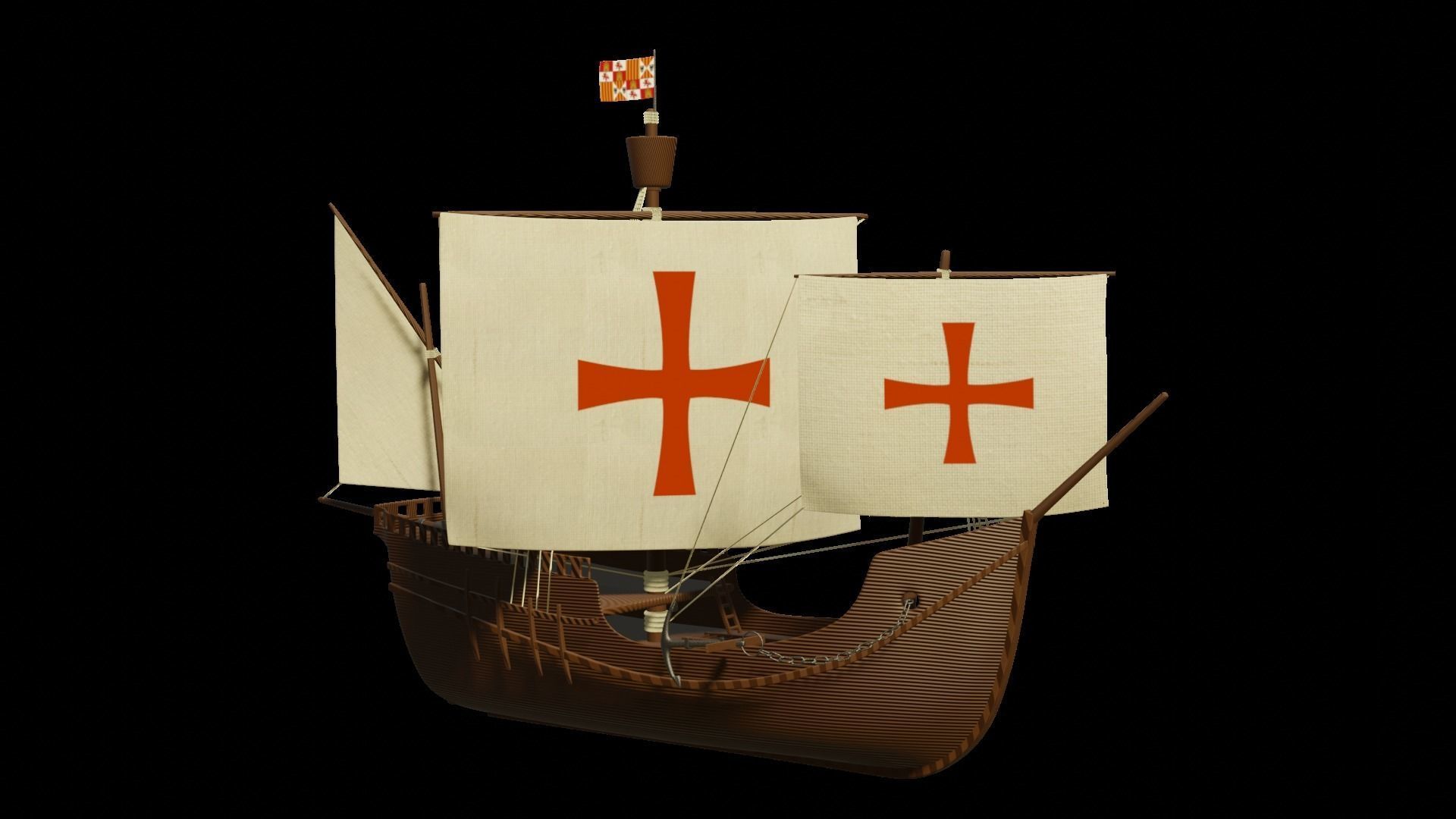 Caravel - La Pinta - Carabela La pinta 3D model_1