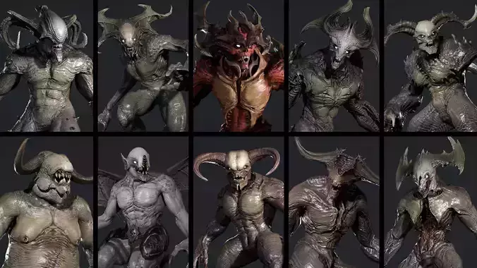 Hell Demon super pack 3D Model Collection