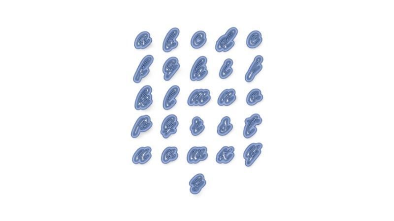 SET CORTANTES ABECEDARIO BARBIE ALFABETO LETRAS LETTERS MUNECA 3D print model_1