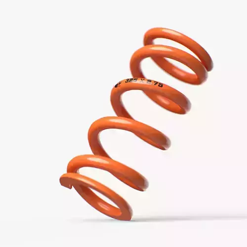 FOX SLS Coil Spring in orange Low-poly 3D model