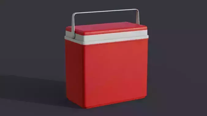 Plastic Cooler Box Game-Ready Low-poly 3D model
