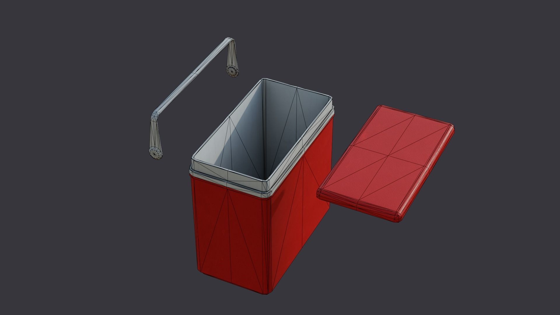Plastic Cooler Box Game-Ready Low-poly 3D model_5