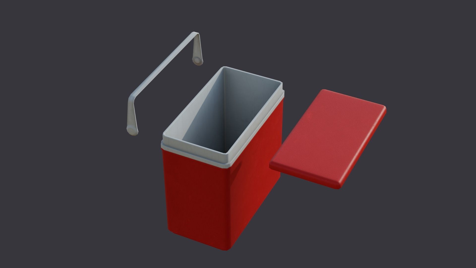 Plastic Cooler Box Game-Ready Low-poly 3D model_4
