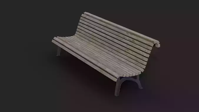 Real Guinea Barcelona Bench Low-Poly Low-poly 3D model