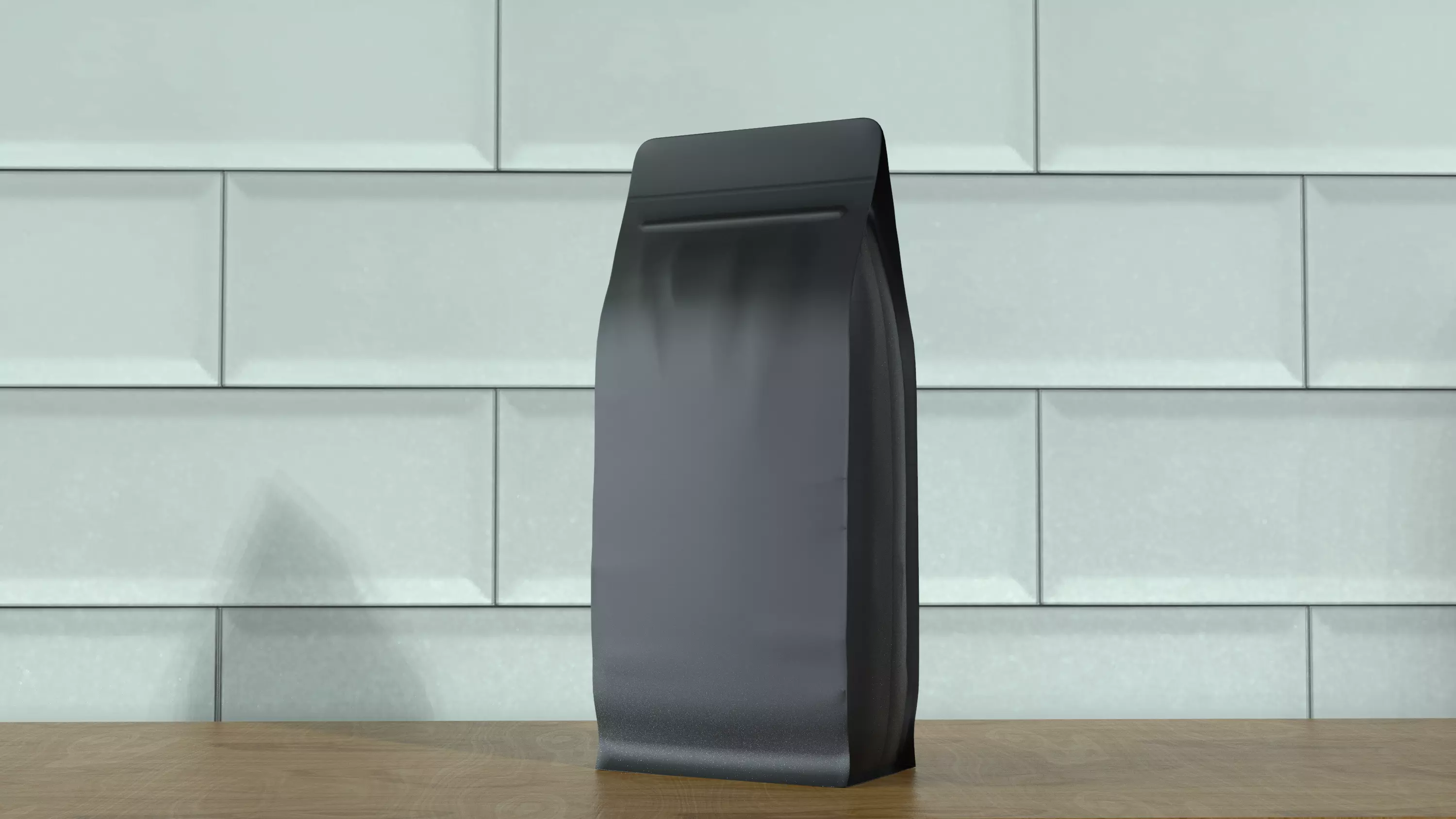 Package Coffee Doypack mock-up pough bag Low-poly 3D model_0