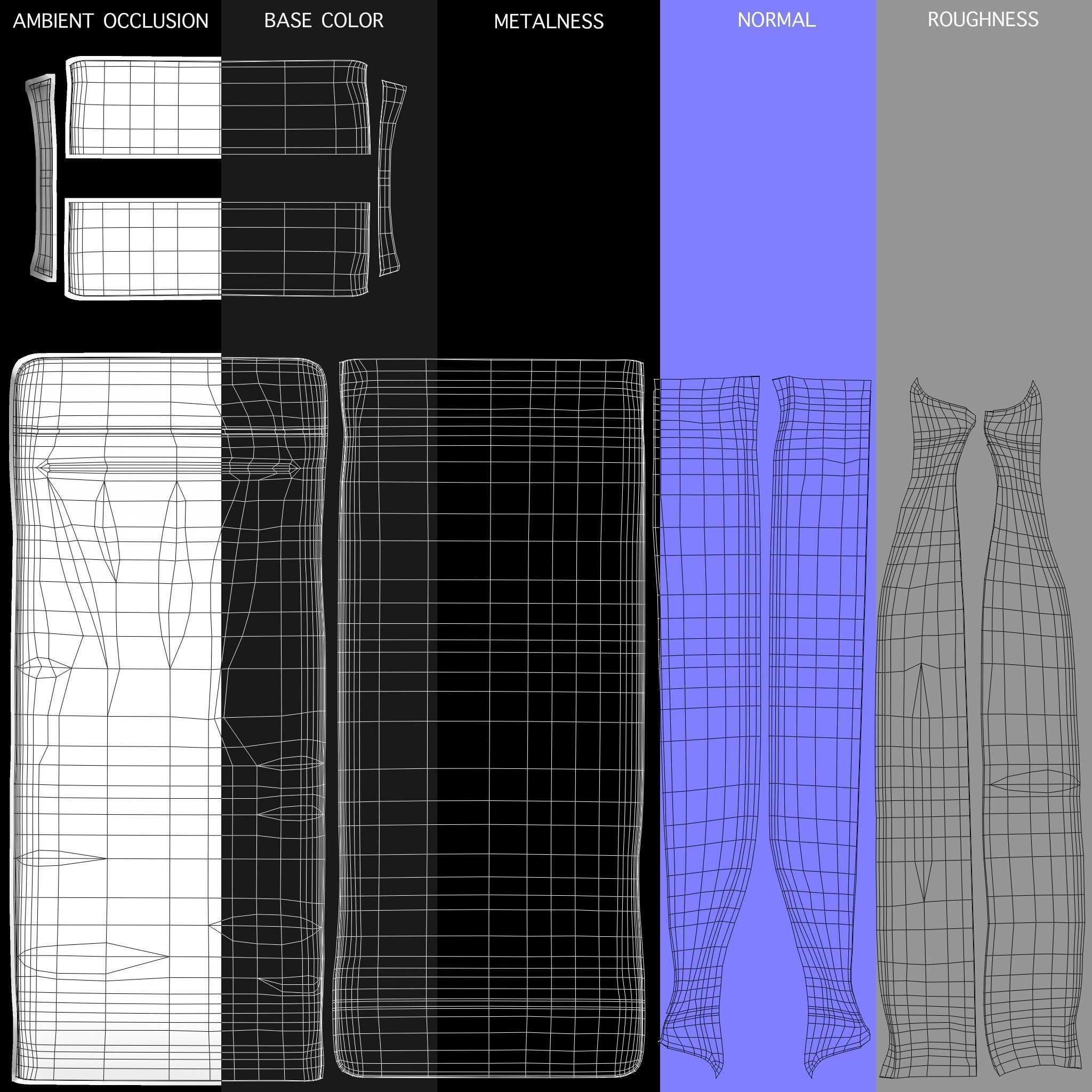 Package Coffee Doypack mock-up pough bag Low-poly 3D model_14