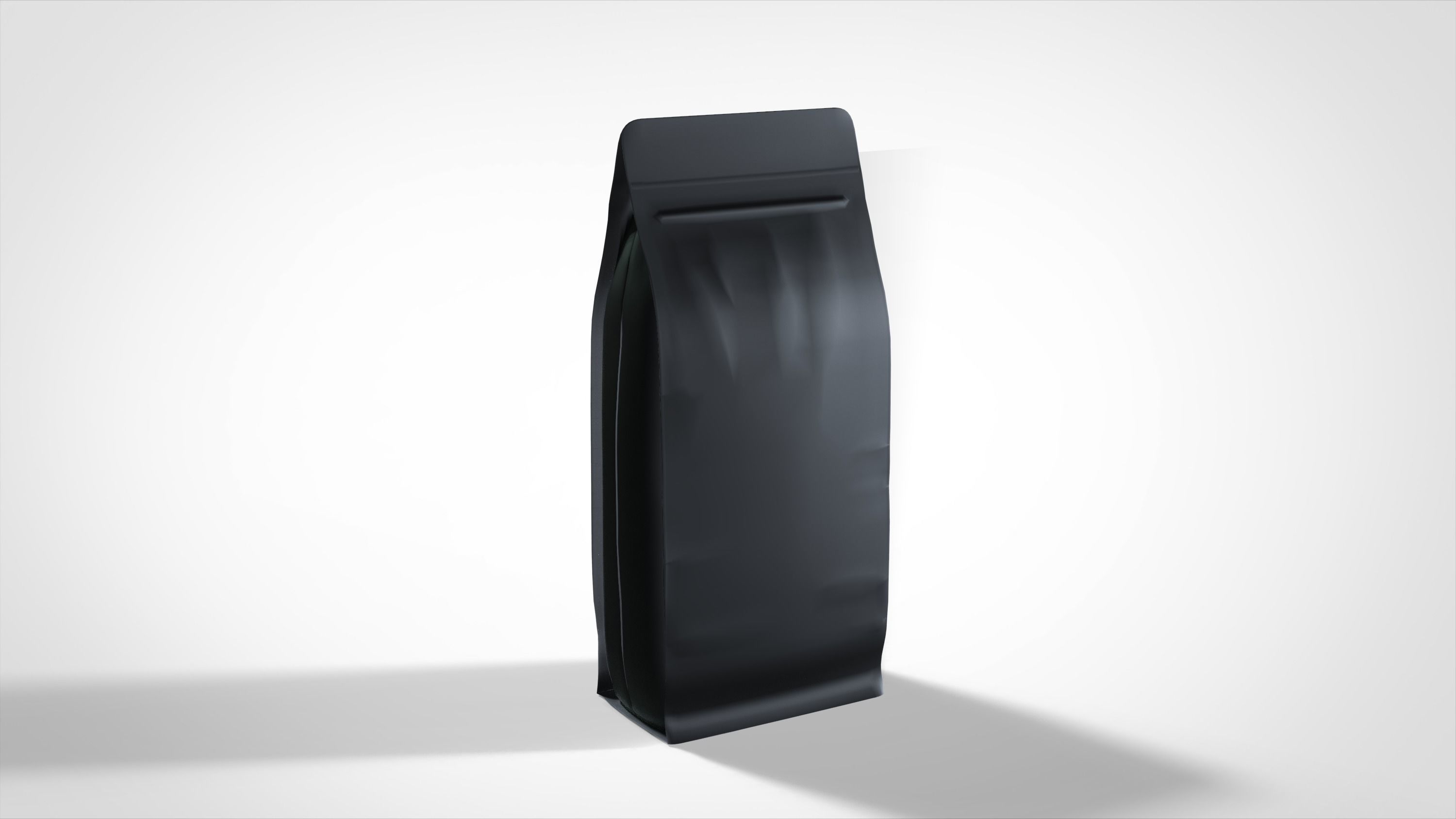 Package Coffee Doypack mock-up pough bag Low-poly 3D model_1