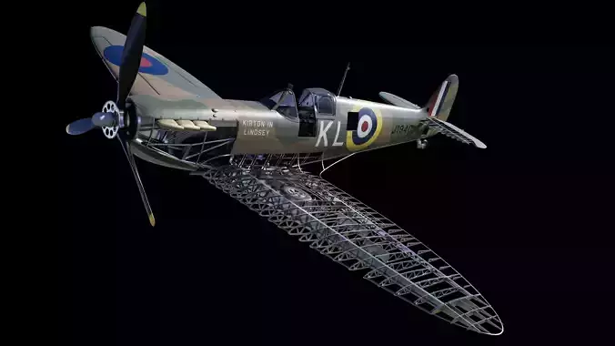 World War 2 Mark 1 Supermarine Spitfire 3D model