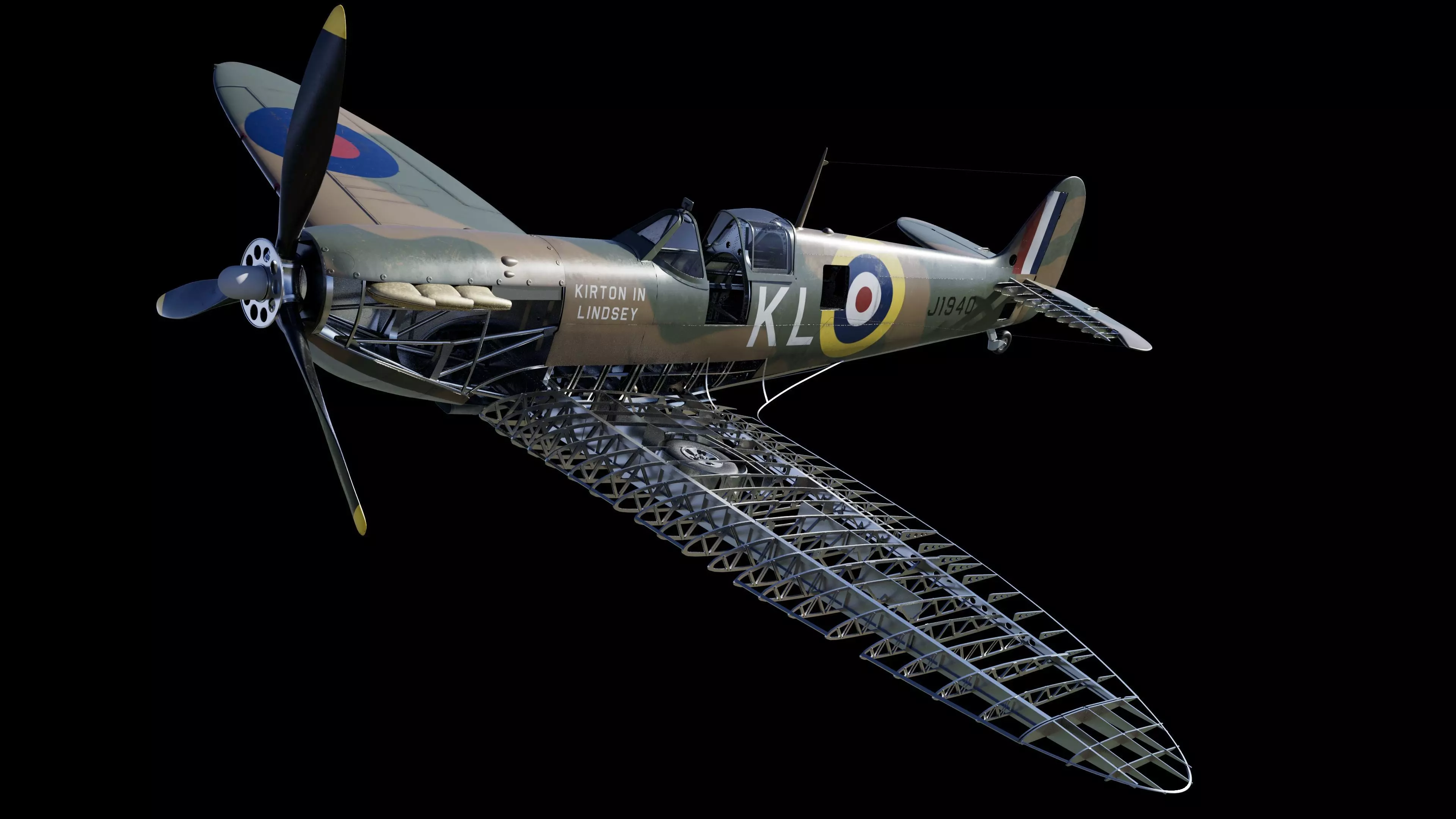 World War 2 Mark 1 Supermarine Spitfire 3D model_0