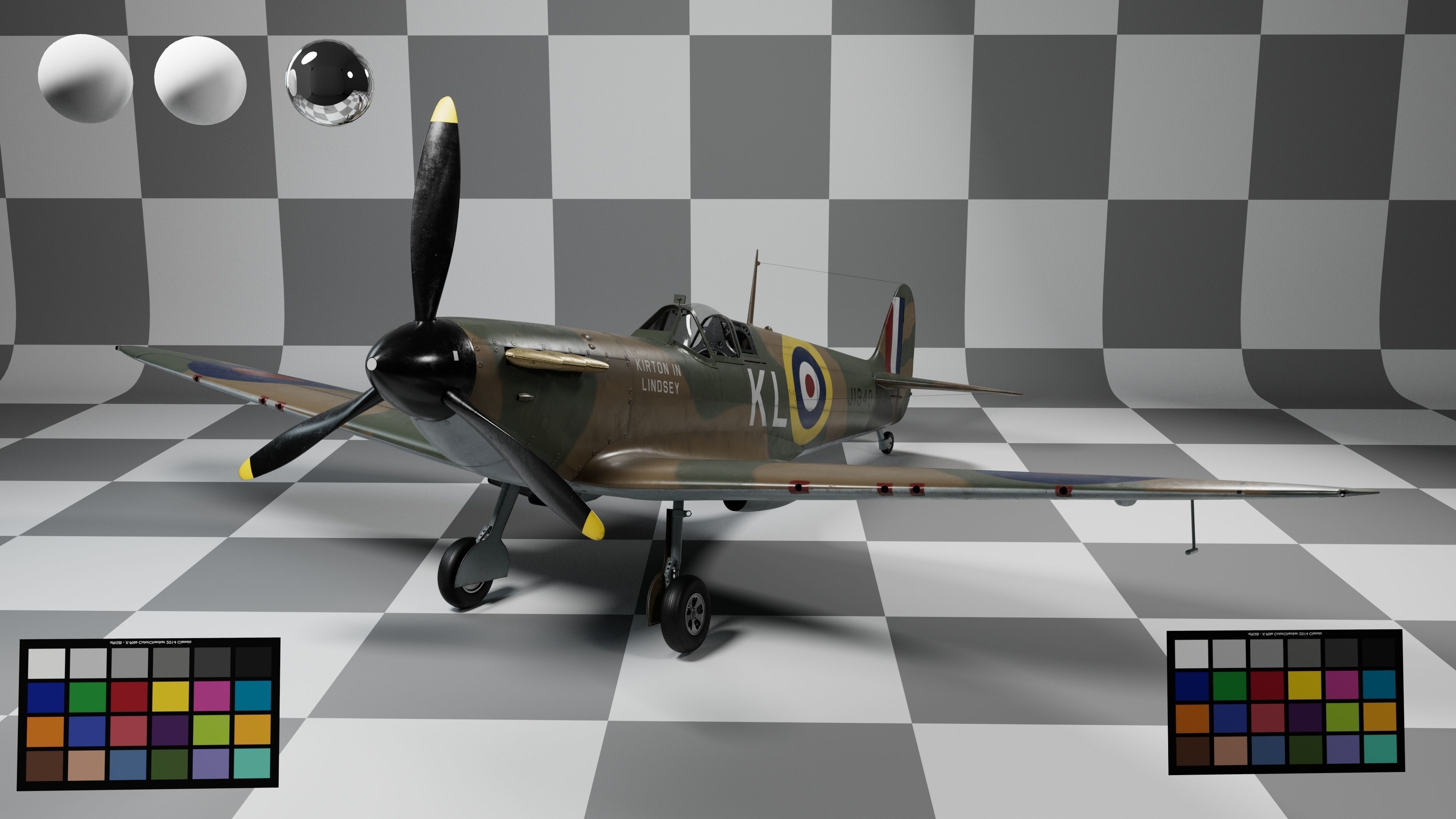 World War 2 Mark 1 Supermarine Spitfire 3D model_3