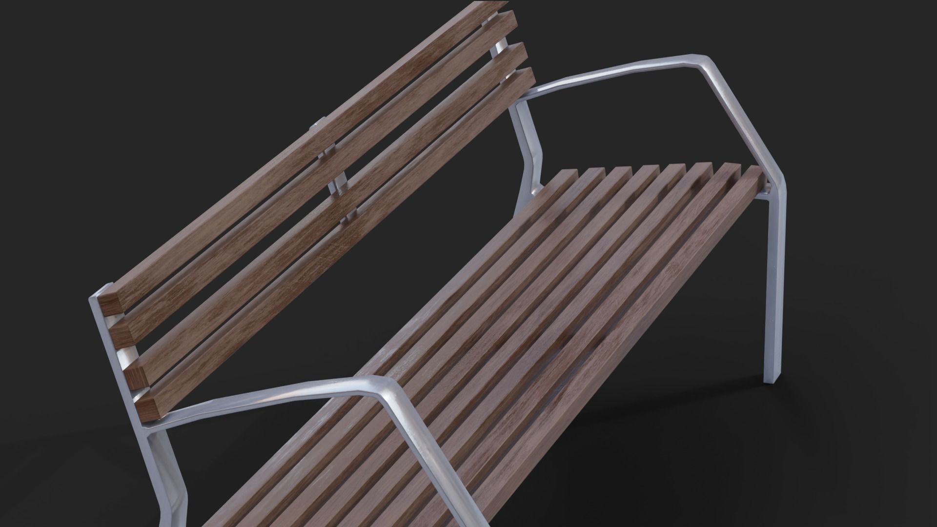 Romantico Barcelona Bench Low-Poly Low-poly 3D model_1