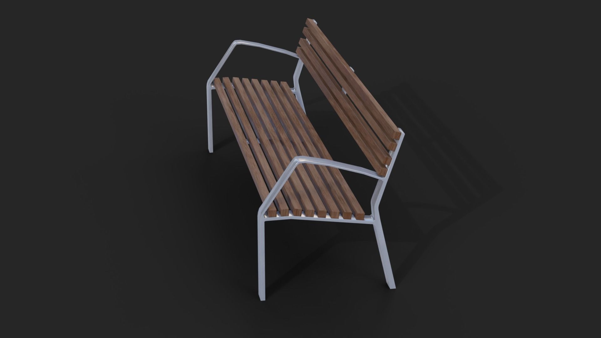 Romantico Barcelona Bench Low-Poly Low-poly 3D model_2