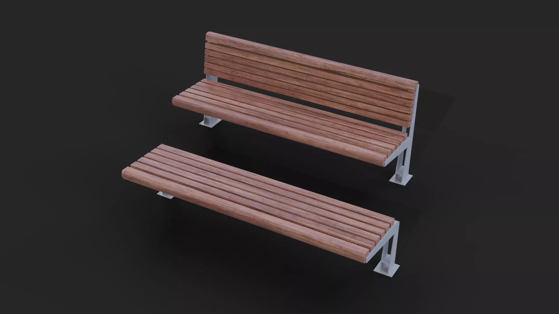 Collection of two Ronda benches Low-Poly Low-poly 3D model