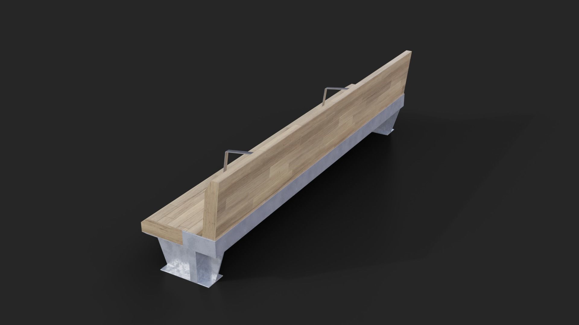Sant Joan Barcelona Bench Low-Poly Low-poly 3D model_6
