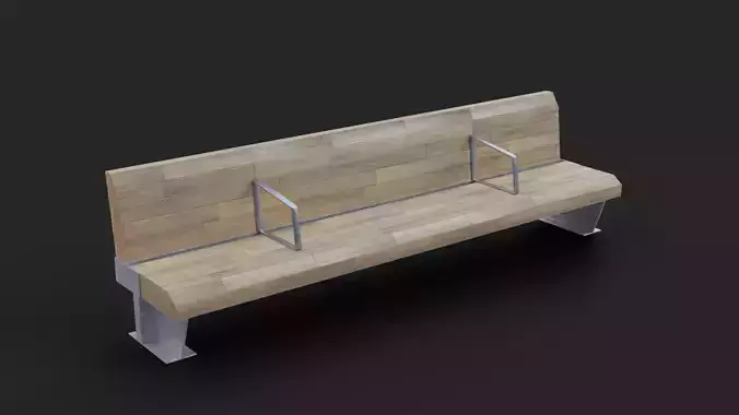 Sant Joan Barcelona Bench Low-Poly Low-poly 3D model