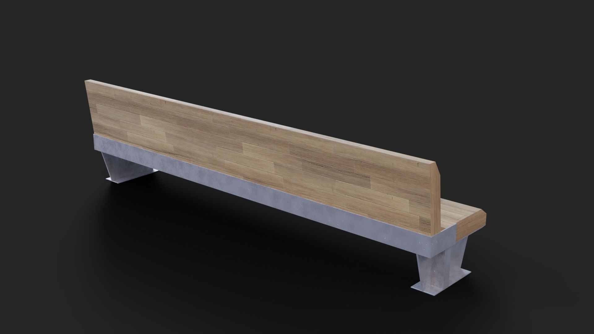 Sant Joan Barcelona Bench Low-Poly Low-poly 3D model_3
